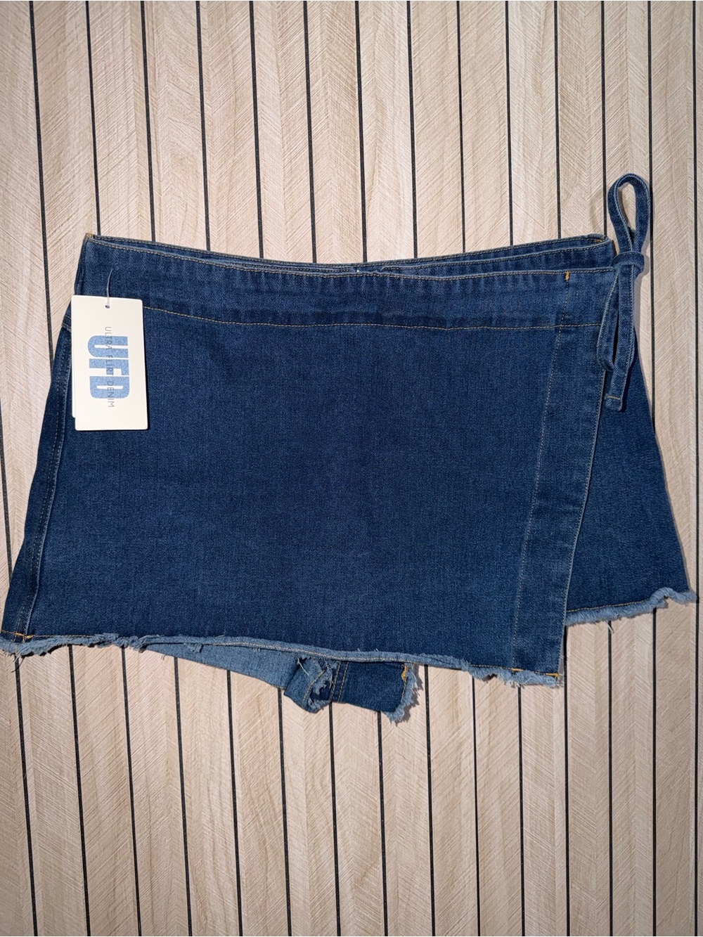 Ultra Flirt Blue Denim Side Tie Skort